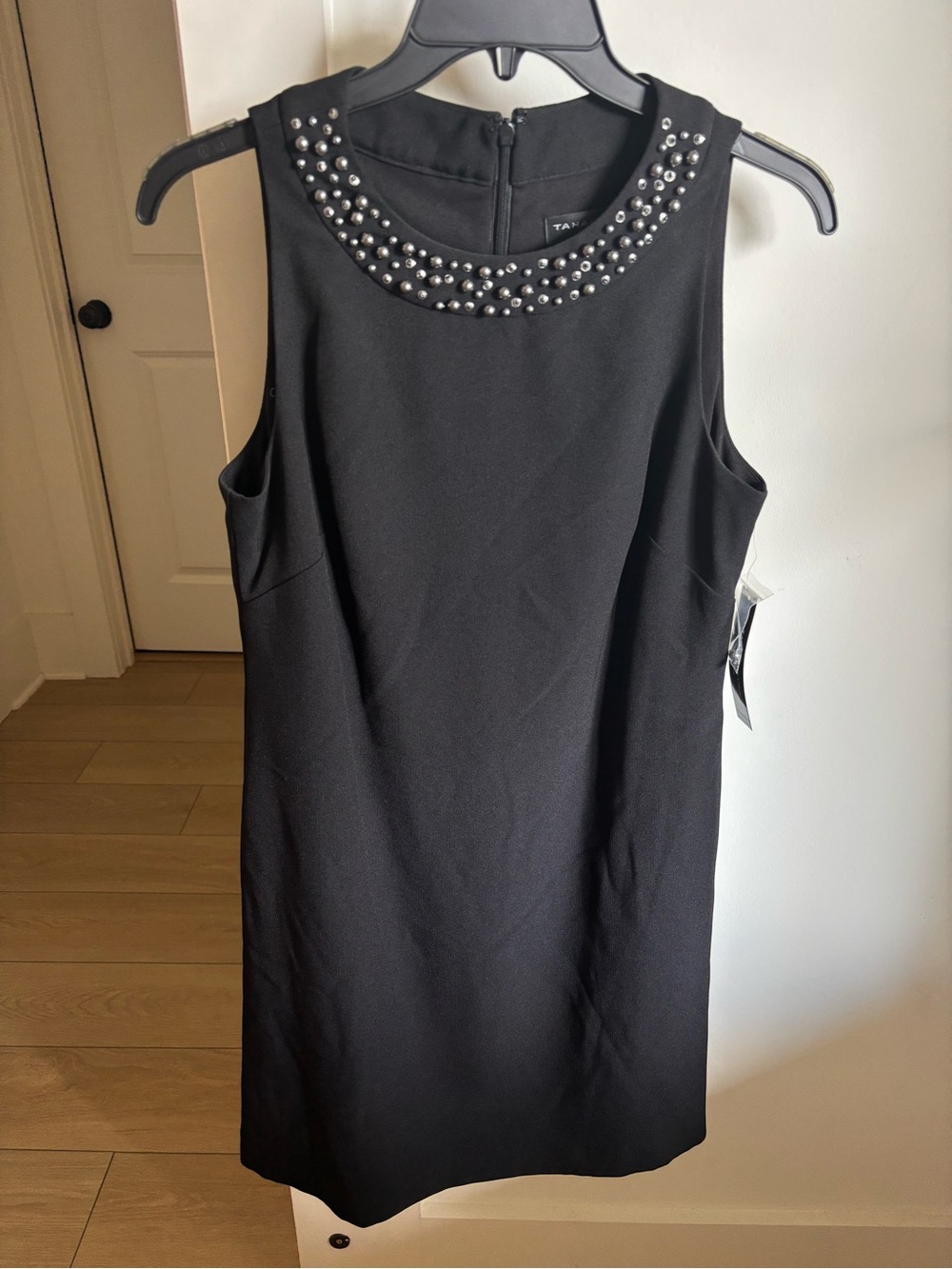 TAHARI - LEVINE Embellished Neckline Sheath Dress